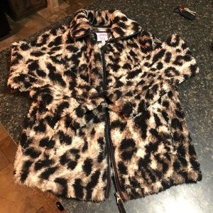 Sherpa Cheetah print zip-up jacket